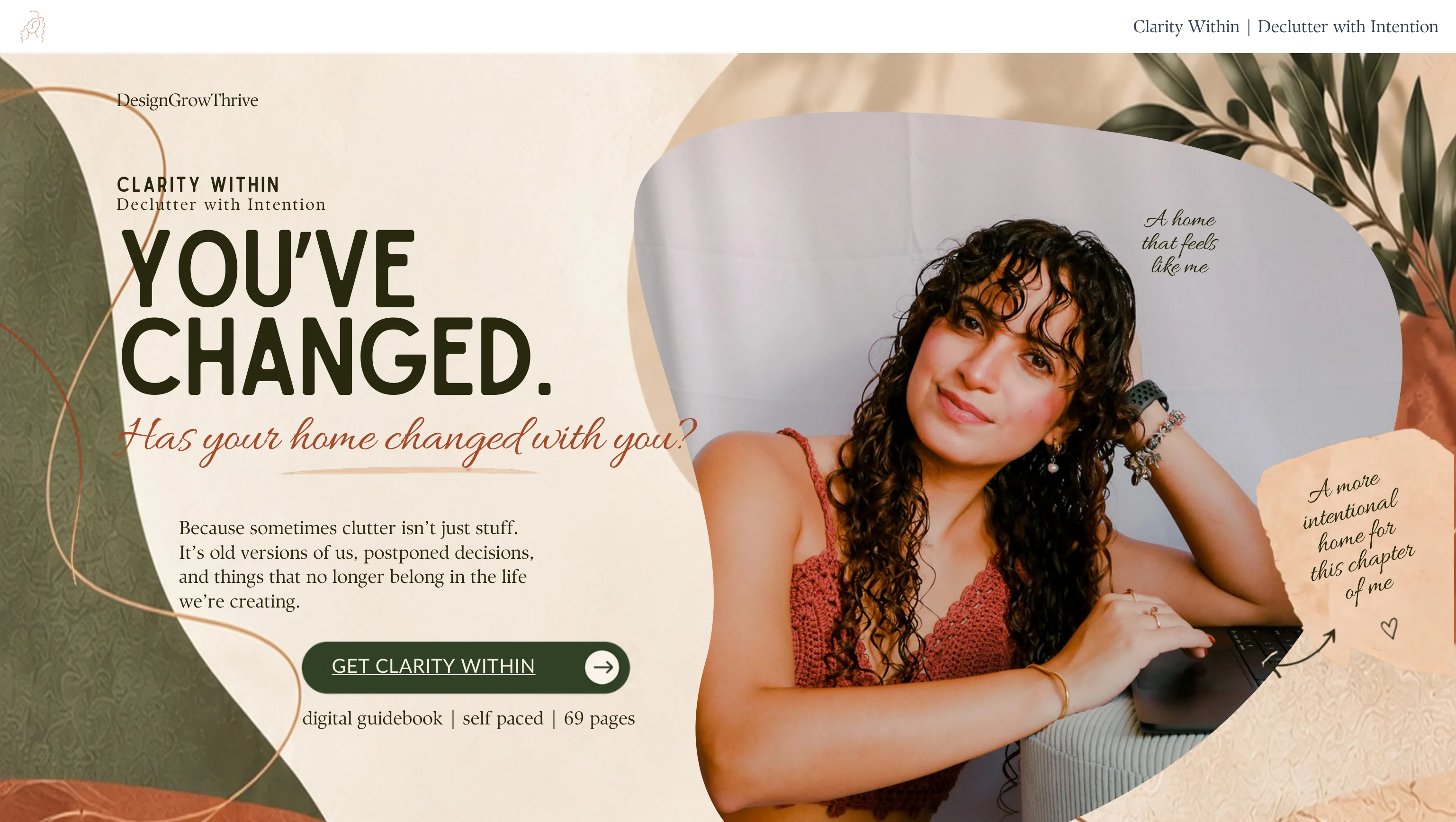 Clarity Within landing page section 1